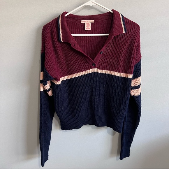 Urban Outfitters S-P Color Block Striped Henley Button Sweater - Picture 15 of 16